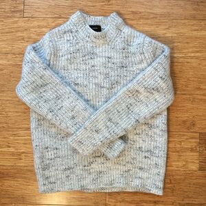 Vince 100% Wool Knit Sweater Gray Speckled Pullover Shrunk Size L Fits Small